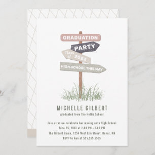 Street Sign 8th Grade Gradution Party Invitation