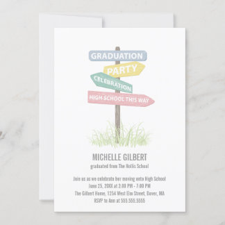 Street Sign 8th Grade Gradution Party Invitation