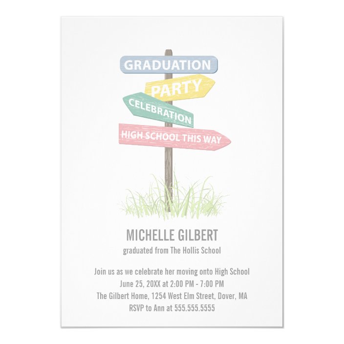 Street Sign 8th Grade Gradution Party Invitation Zazzle Com