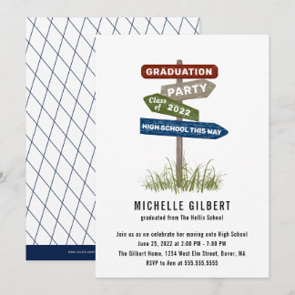 Street Sign 8th Grade Gradution Party Invitation