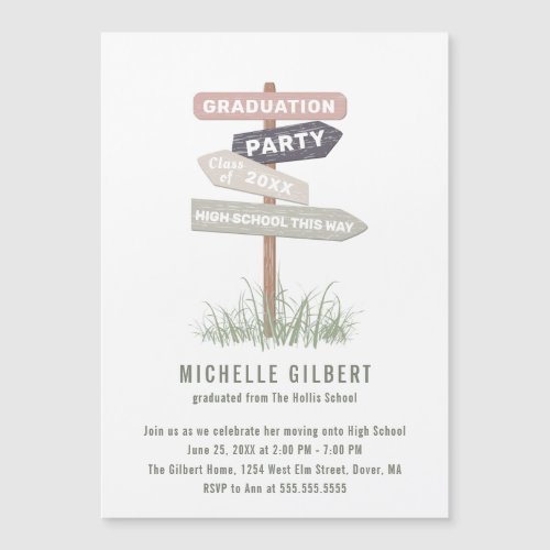 Street Sign 8th Grade Gradution Party Invitation