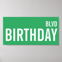 Street Sign Birthday Boulevard Decoration Sign