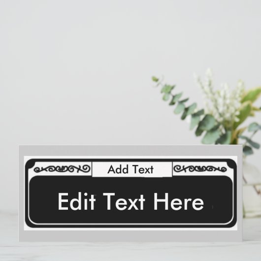 Street Sign Blank, Edit Text Here, Add Text (Standing Front)