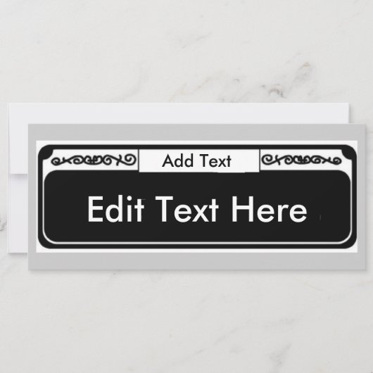 Street Sign Blank, Edit Text Here, Add Text (Front)