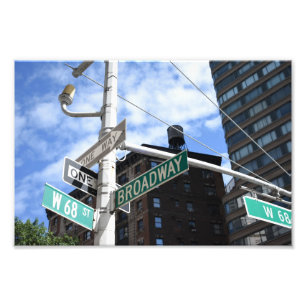 Street Sign Broadway W. 68th Upper West Side NYC
