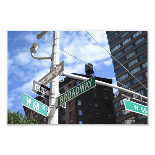 Street Sign Broadway W 68th Upper West Side NYC