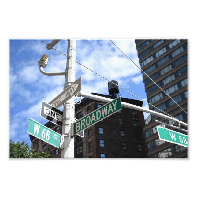 Street Sign Broadway W. 68th Upper West Side NYC (Front)