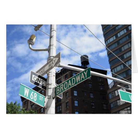 Street Sign Broadway W. 68th Upper West Side NYC Cards (Front Horizontal)
