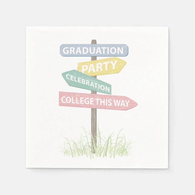 Street Sign High School Gradution Party Paper Napkins (Front)