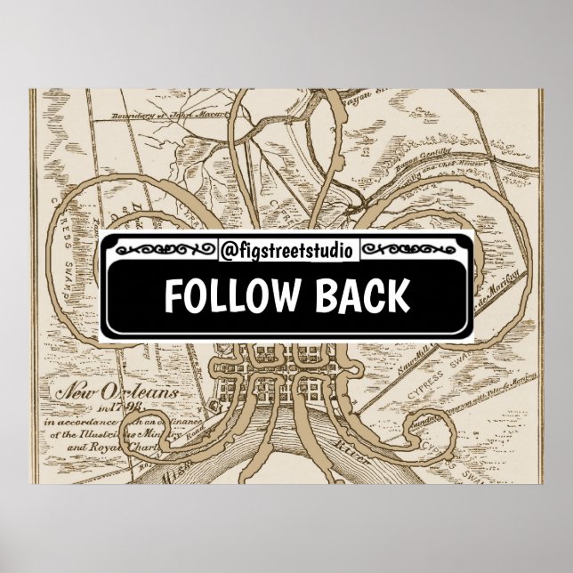 Street Sign, New Orleans, edit text, Poster (Front)