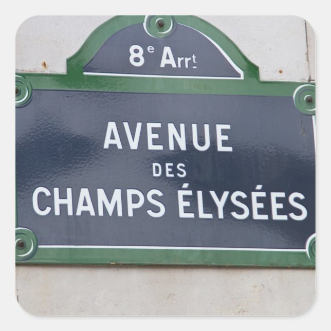 Street sign of Paris Square Sticker (Front)