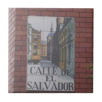 Street Signs Of Madrid Tiles by Sandiegodianna at Zazzle