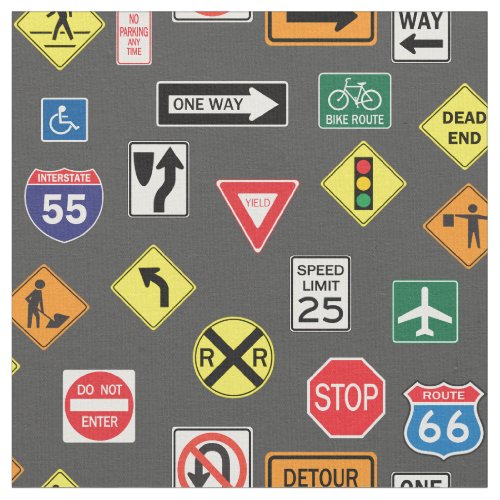 Street Signs Road Trip RV Fabric