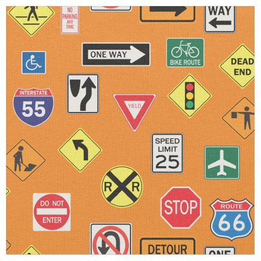 Street Signs Road Trip RV Fabric