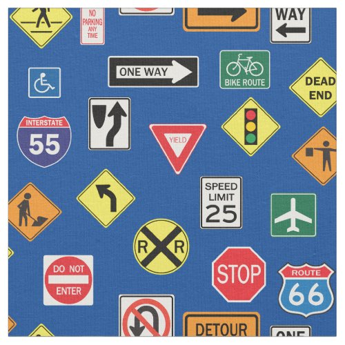 Street Signs Road Trip RV Fabric