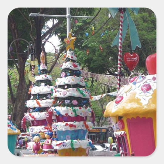 Street size Christmas decorations Square Sticker