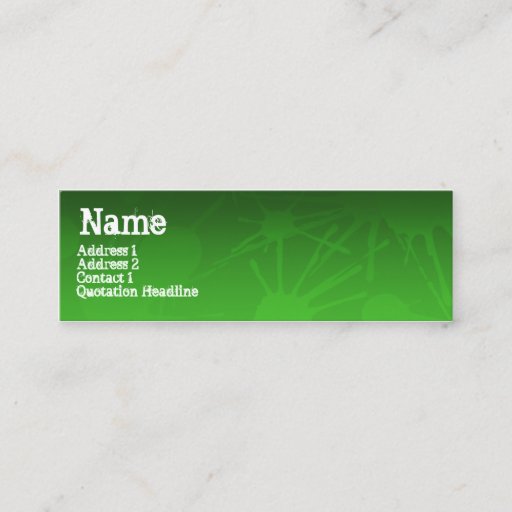 Customizable STREET SPLATTER green Business Cards