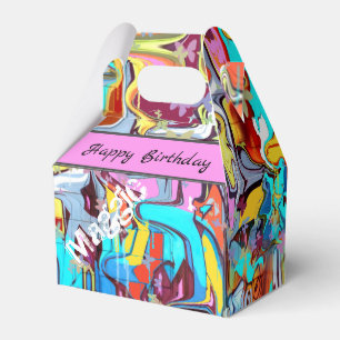 Street style artwork favor boxes