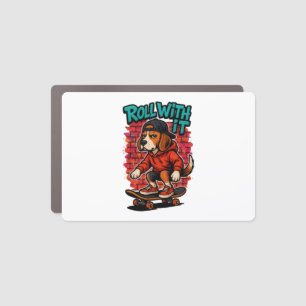 Street Style Beagle Skateboarding Graffiti Art Car Magnet