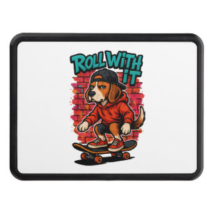 Street Style Beagle Skateboarding Graffiti Art Hitch Cover