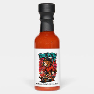 Street Style Beagle Skateboarding Graffiti Art Hot Sauces