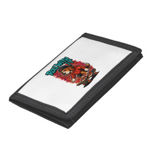 Street Style Beagle Skateboarding Graffiti Art Trifold Wallet