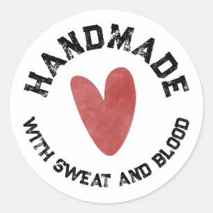 Street Style Distressed College Font Business  Classic Round Sticker