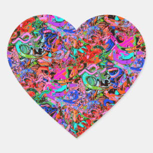 Street style graffiti heart sticker