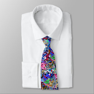 Street style graffiti neck tie
