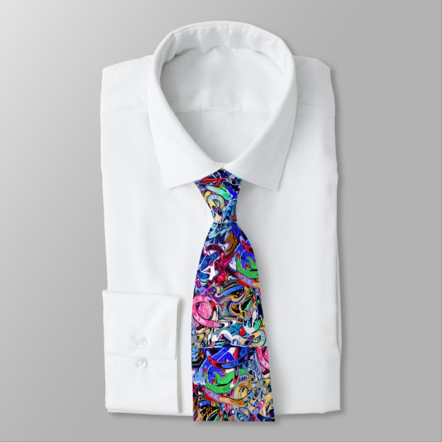 Street style graffiti  neck tie (Tied)