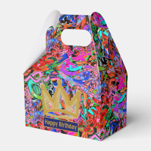 Street style graffiti with crown  favor boxes