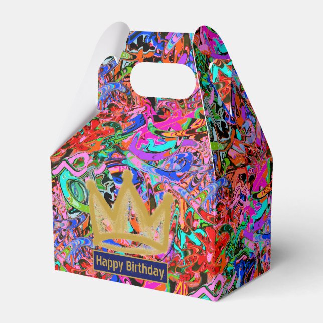 Street style graffiti with crown  favor boxes (Front Side)