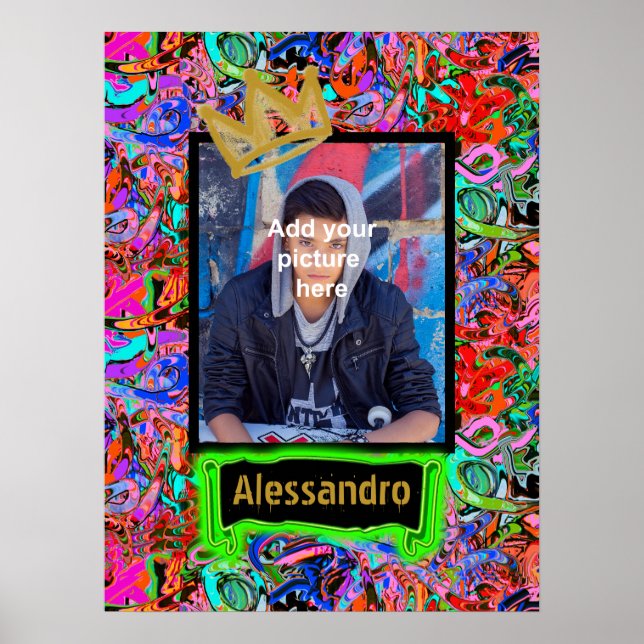 Street style graffiti with crown  poster (Front)