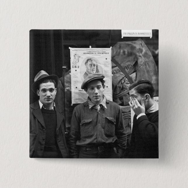 Street Toughs for FDR: 1936 Pinback Button (Front)