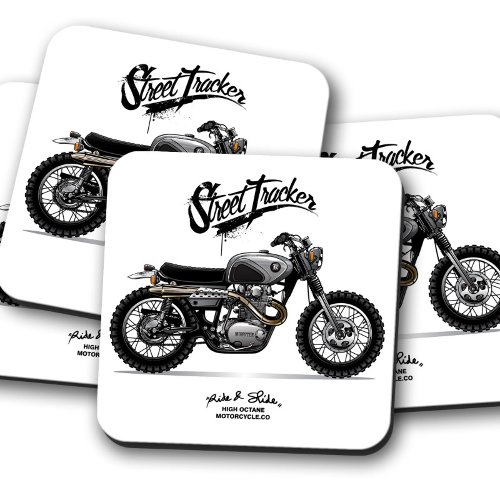 Street Tracker Coaster  Motorcycle Coaster Set