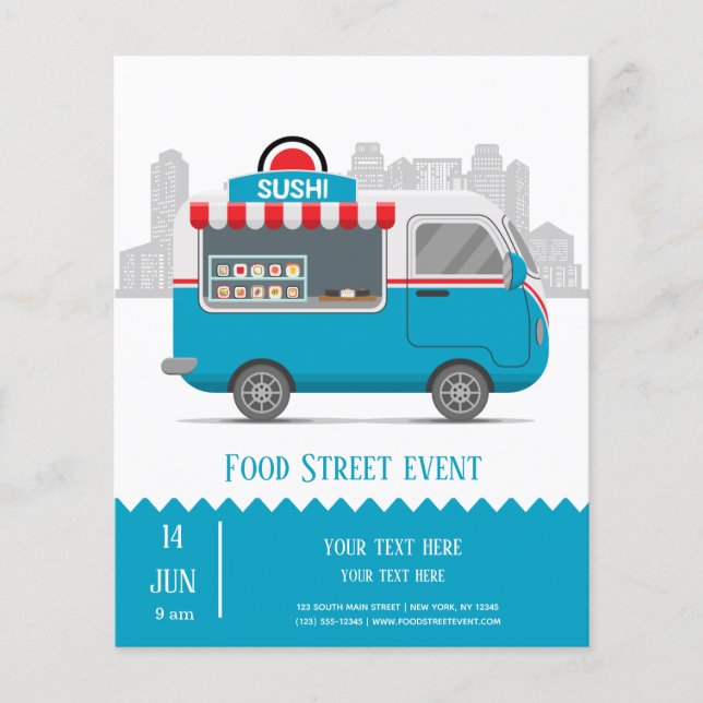 Street truck food sushi flyer (Front)