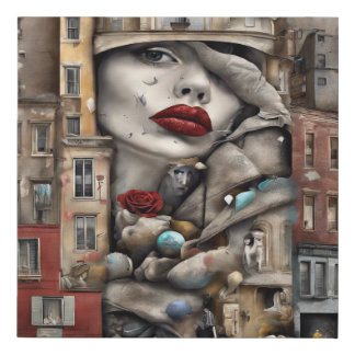 Street Vibes Faux Wrapped Canvas Print