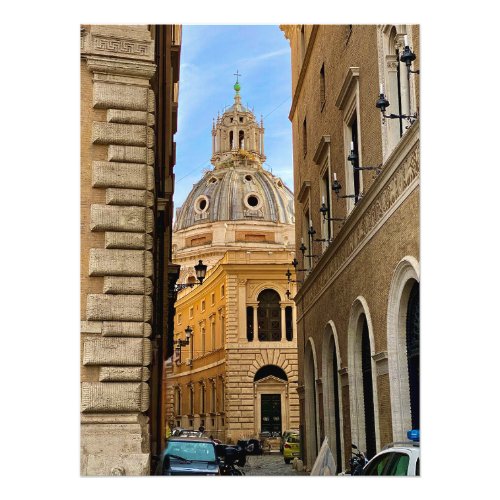 Street View of Santa Maria di Loreto _ Rome Italy Photo Print