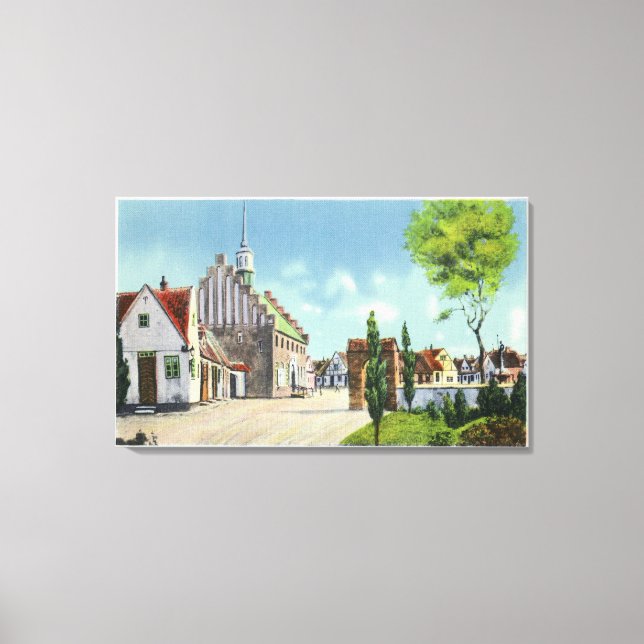 Street View of the Danish Village Canvas Print (Front)
