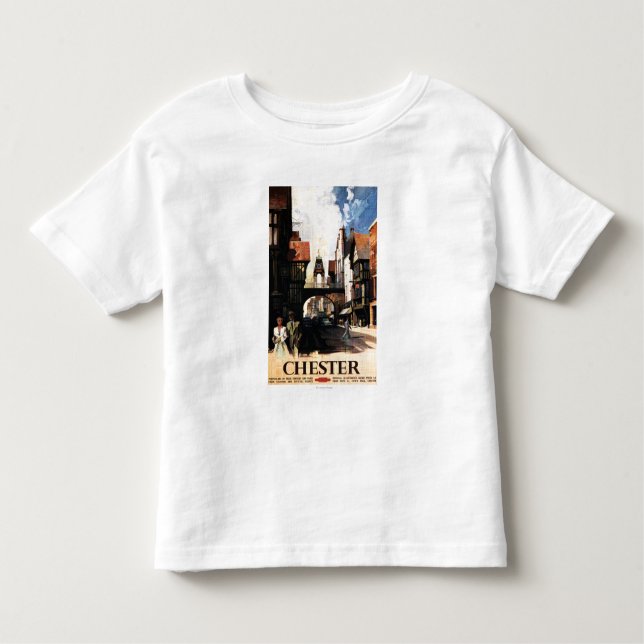 Street View with Couple & Tower Clock Rail Toddler T-shirt (Front)