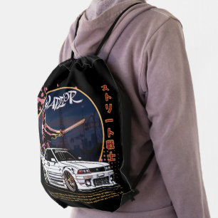Street Warrior Samurai - Skyline Driver Drawstring Bag