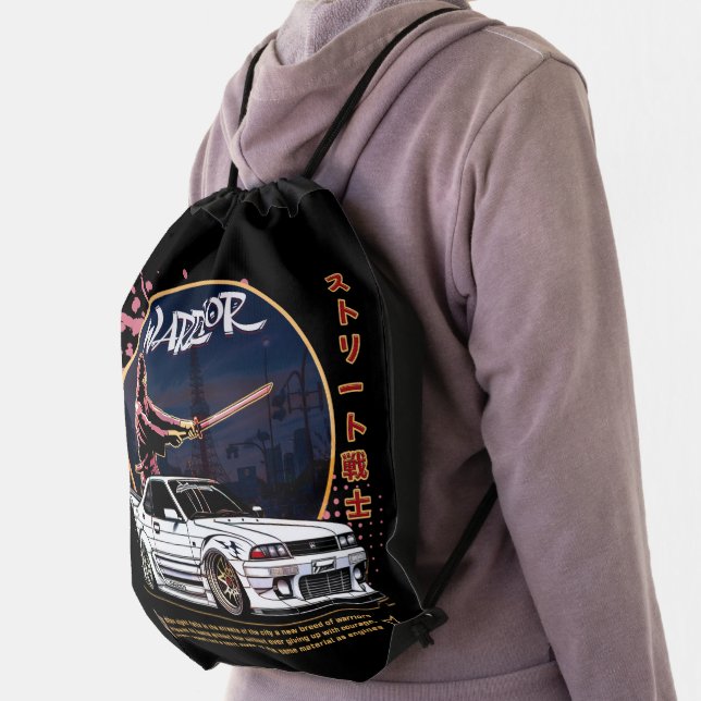 Street Warrior Samurai - Skyline Driver Drawstring Bag (Insitu)
