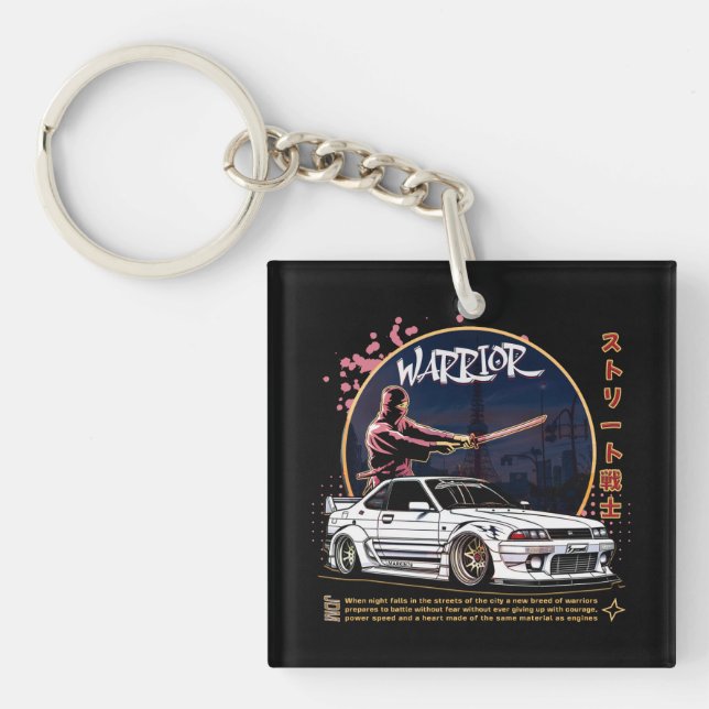 Street Warrior Samurai - Skyline Driver Keychain (Front)