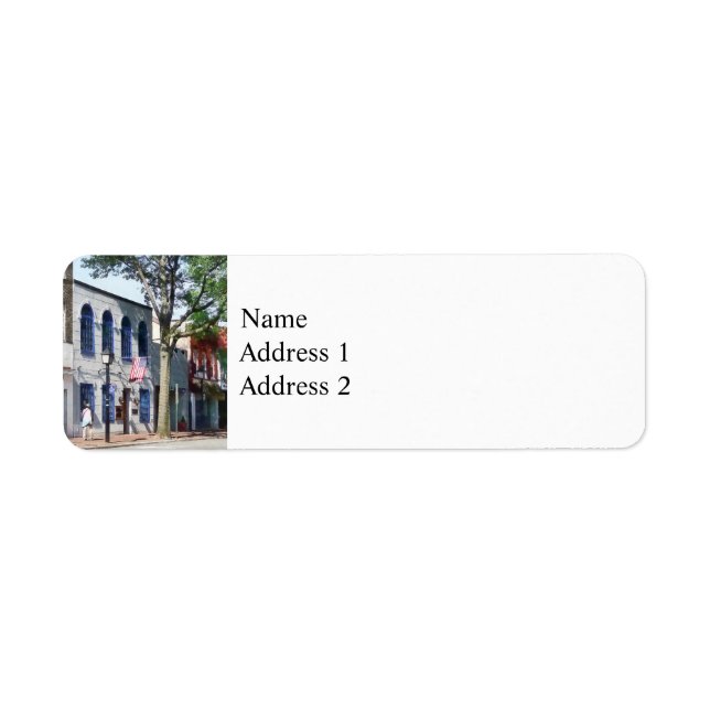 Street With American Flag Alexandria VA Label (Front)