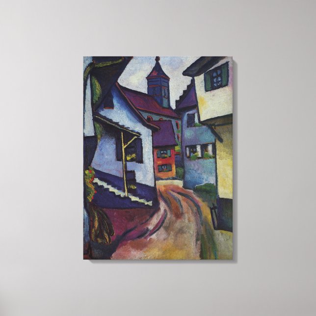 Street With Church In Kandern August Macke Canvas Print (Front)