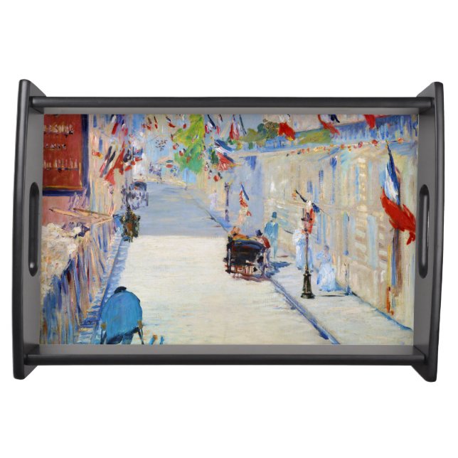 Street with French Flags, Manet Serving Tray (Front)