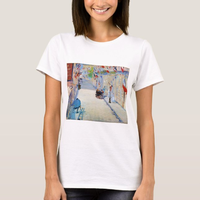 Street with French Flags, Manet T-Shirt (Front)