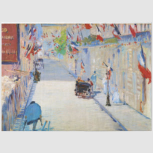 Street with French Flags, Manet Tissue Paper