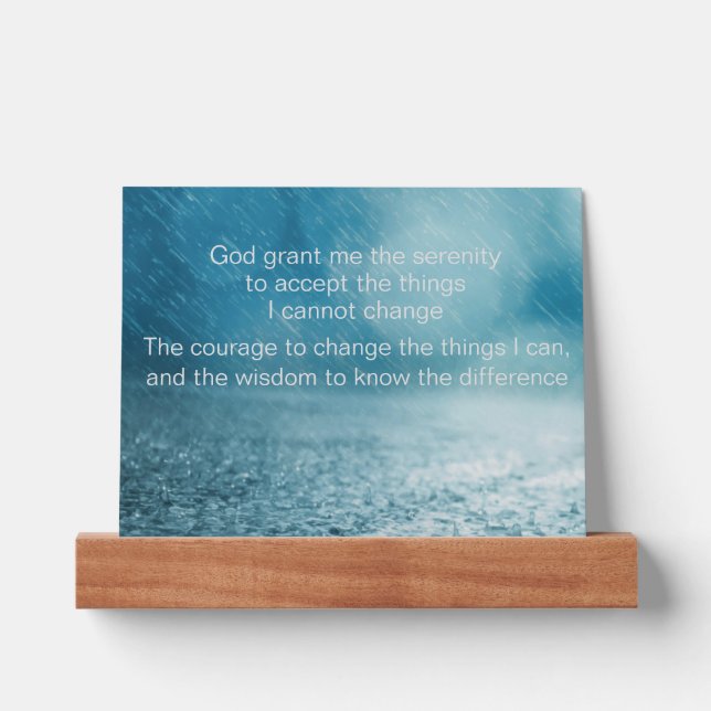 Street with Rain Photograph - Serenity Prayer  Picture Ledge (Front)
