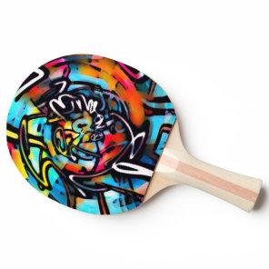 Streetart Chaos Colorful Graffiti Ping Pong Paddle